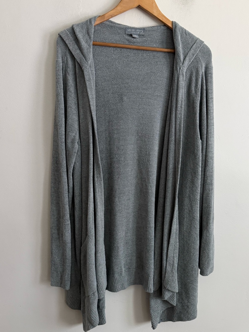 Barefoot Dreams CozyChic Ultra Lite Hooded Cardigan Gray XL - Picture 1 of 7